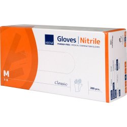 Abena Classic Engangshandsker i nitril, hvid, 200 stk.