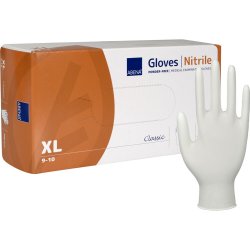 Abena Classic Engangshandsker i nitril, hvid, 200 stk.