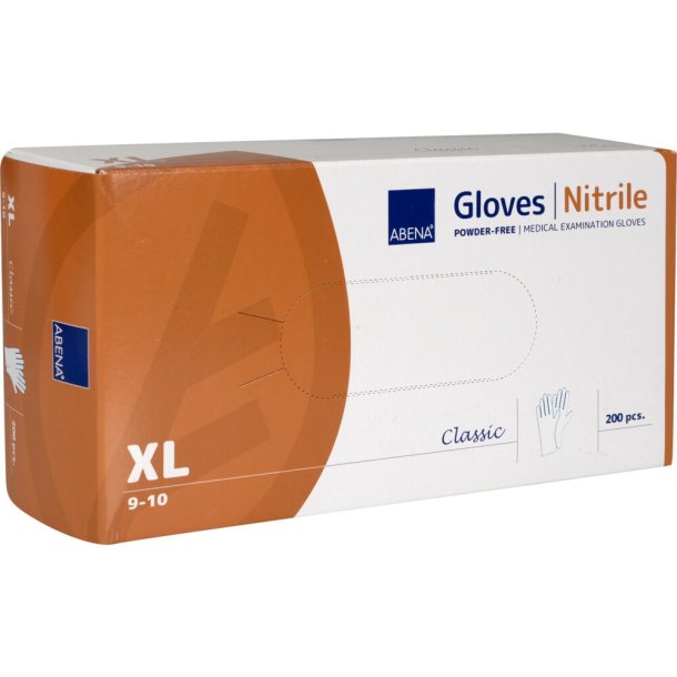 Abena Classic Engangshandsker i nitril, hvid, 200 stk.