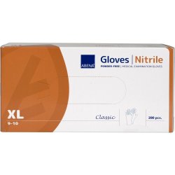 Abena Classic Engangshandsker i nitril, hvid, 200 stk.