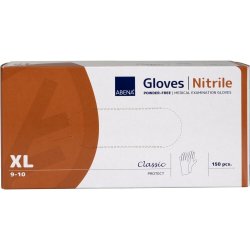 Abena Classic Engangshandsker i nitril, hvid, pudderfri