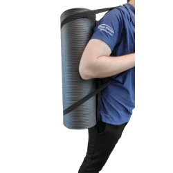 Peak Fitness Trningsmtte Sort 1,5 cm.