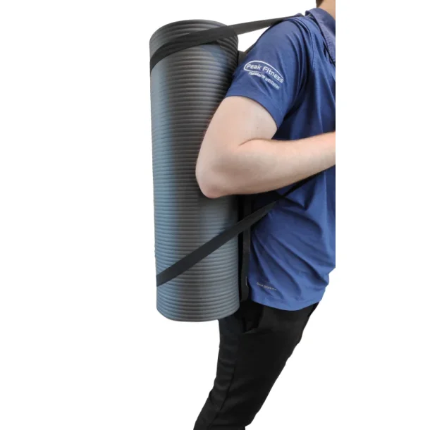 Peak Fitness Trningsmtte Sort 1,5 cm.