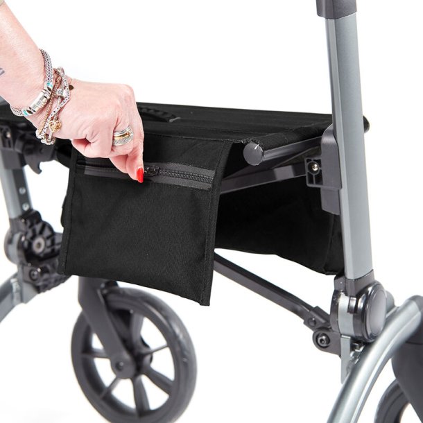 Vitility Rollator - Koral Sort - Dobbelt foldbar Demomodel