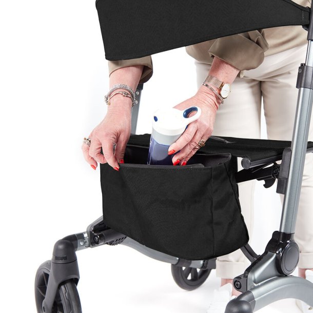 Vitility Rollator - Koral Sort - Dobbelt foldbar Demomodel