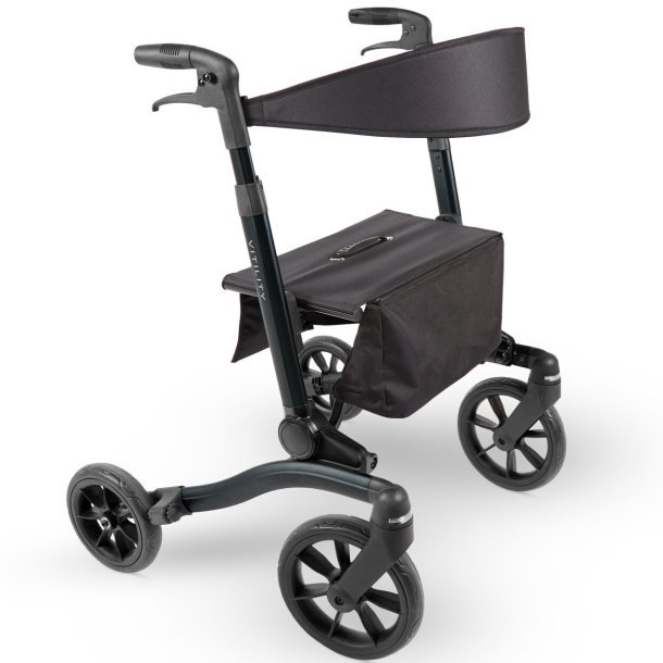 Vitility Rollator - Koral Sort - Dobbelt foldbar