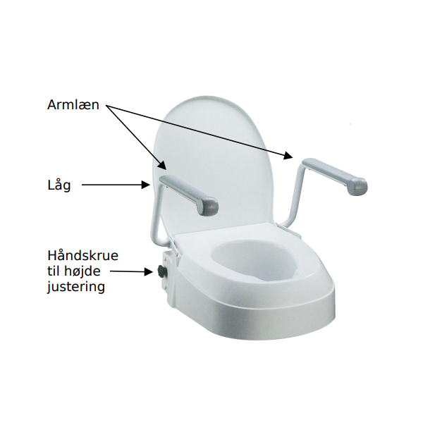 Toiletforh�jer h�jdejusterbar med arml�n