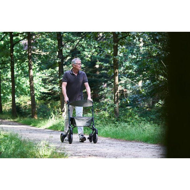 Vitility Rollator - Koral Sort - Dobbelt foldbar Demomodel