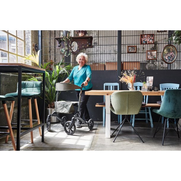 Vitility Rollator - Koral Sort - Dobbelt foldbar Demomodel