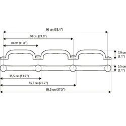 Etac Flex St�ttegreb 60 cm. Hvid - Skrue montering